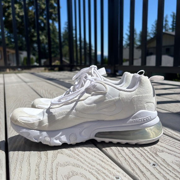 Nike Air Max 270 React Running Shoes Ivory BQ0103-100 Size 5Y Women's Size 6 - Picture 4 of 10